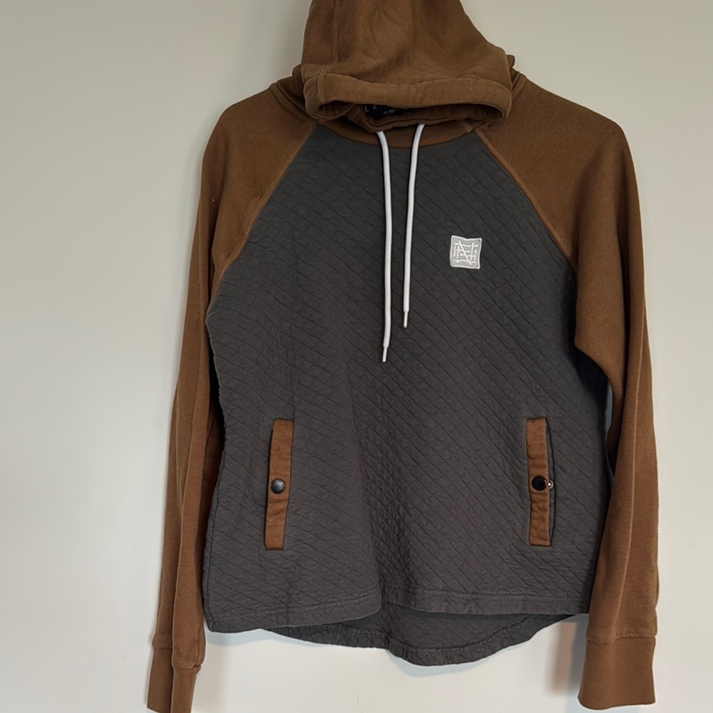 Flag Nor Fail Brown and Gray Quilted Hoodie